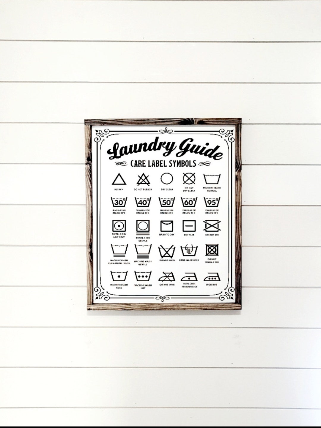 Laundry Room Sign, Farmhouse Laundry and Co, Wood Framed Sign, Laundry