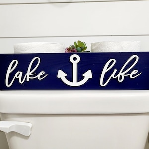Porta carta igienica 3D Lake Life - Decorazione bagno cabina - Scatola in legno - Scatola portaoggetti per bagno - Scatola per carta igienica - Decorazione Lakehouse