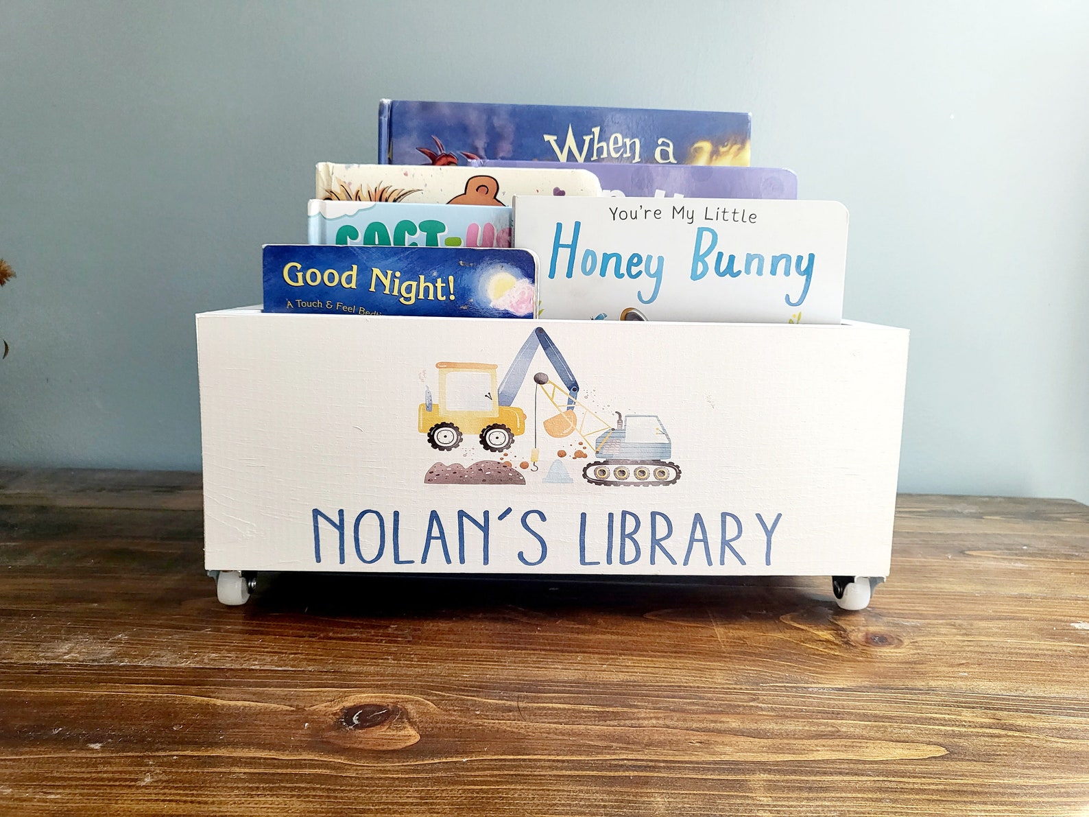 Personalized Book Library Box Book Box Book Storage Kids Etsy