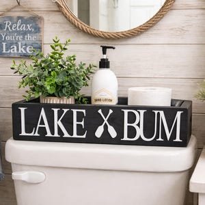 3D Lake Bum Toilet Paper Holder - Cabin Bathroom Decor - Wooden Box - Bathroom Storage Box - Toilet Paper Box - Lakehouse Decor image 2