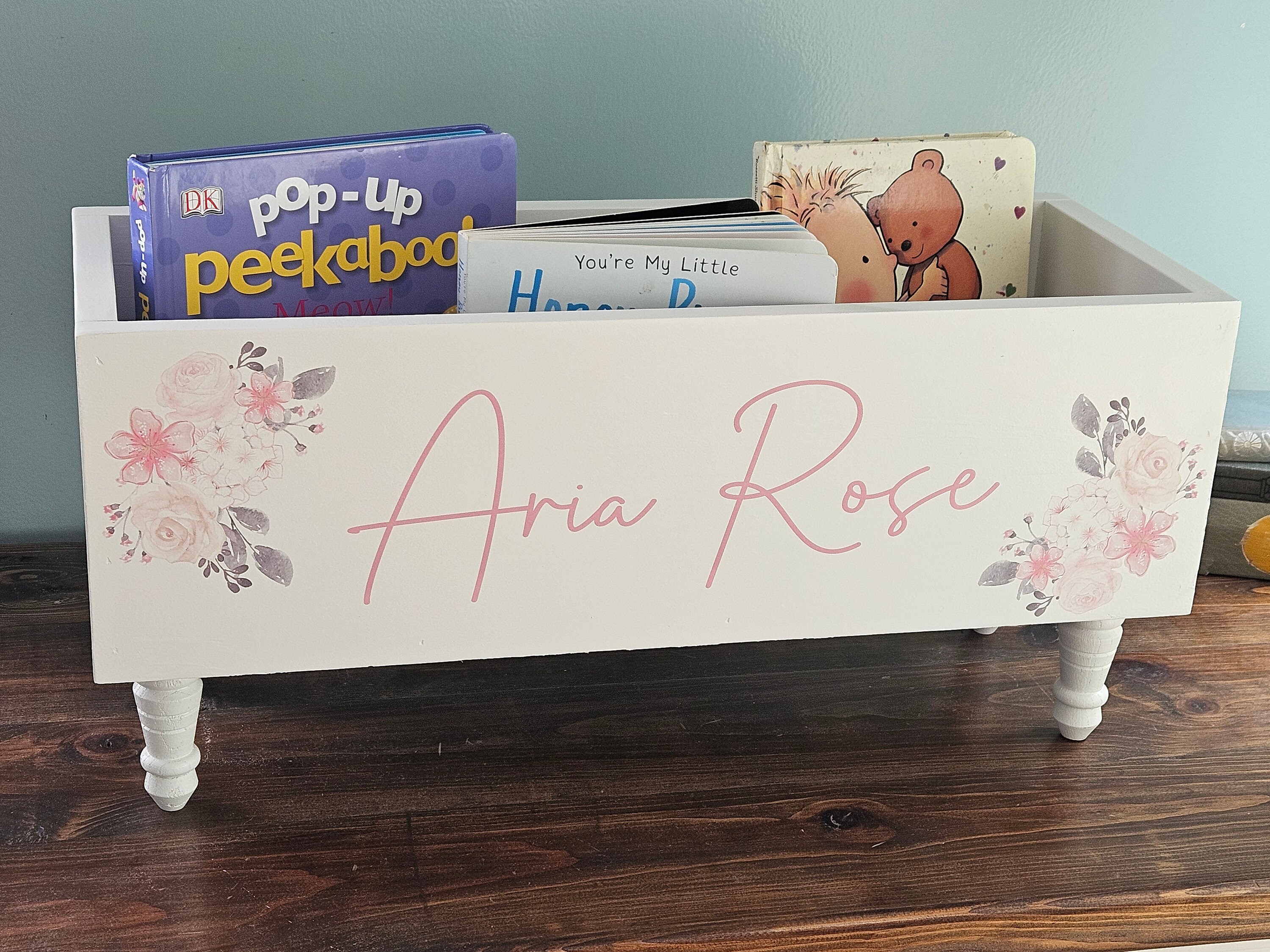 Children's Library Box, Baby Book Box, Book Storage, Nursery Storage ...