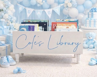 Personalized Nursery Book Bin Modern - bookcase - nursery bookshelf - children's bookcase - book bin - book storage - children's book