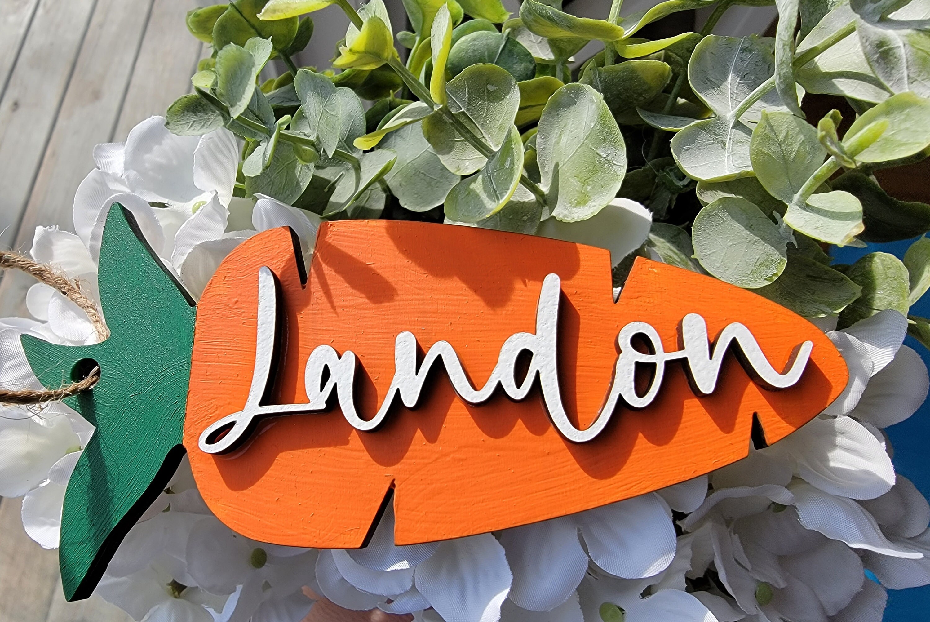 Personalized Wooden Easter Basket With Name Tags / Wooden Etsy