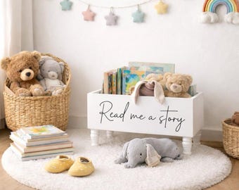 Read me a story Book Bin - Book Storage - Books - Toy Storage - Bookcase - Nursery Decor - Baby Shower Gift - Birthday Gift