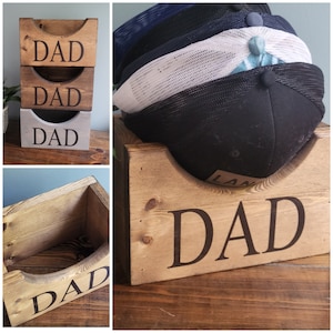 Wooden Hat Holder, Wood Hat Box, Baseball Hat Holder, Hat Organizer, Cap Stand, Personalized Hat Holder, Father&#39;s Day Gifts, Gift for Dad