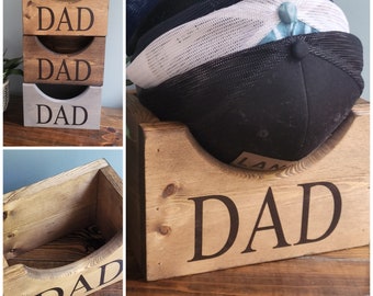 Wooden Hat Holder, Wood Hat Box, Baseball Hat Holder, Hat Organizer, Cap Stand, Personalized Hat Holder, Father's Day Gifts, Gift for Dad