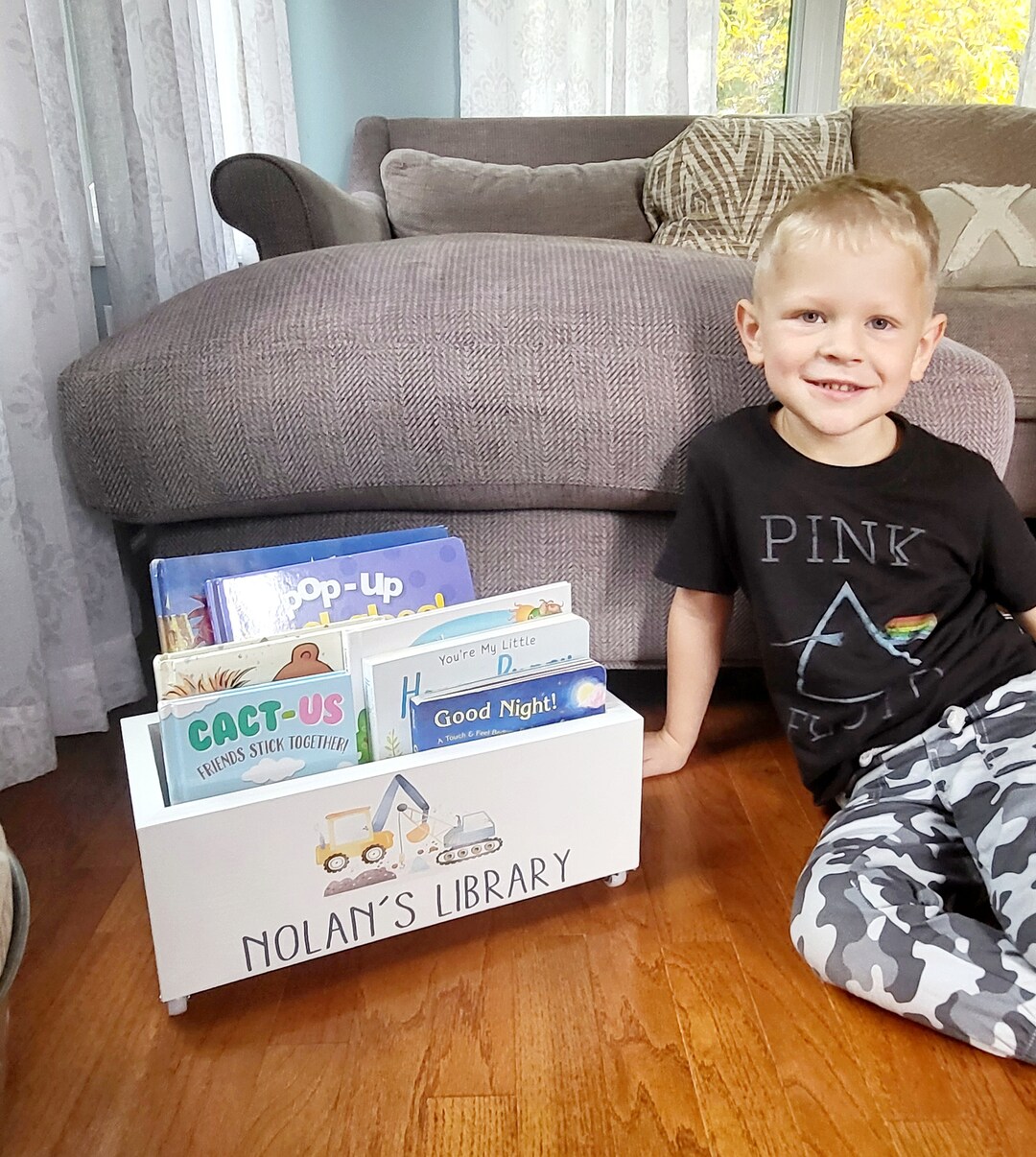 Personalized Book Library Box Book Box Book Storage Kids Books Book