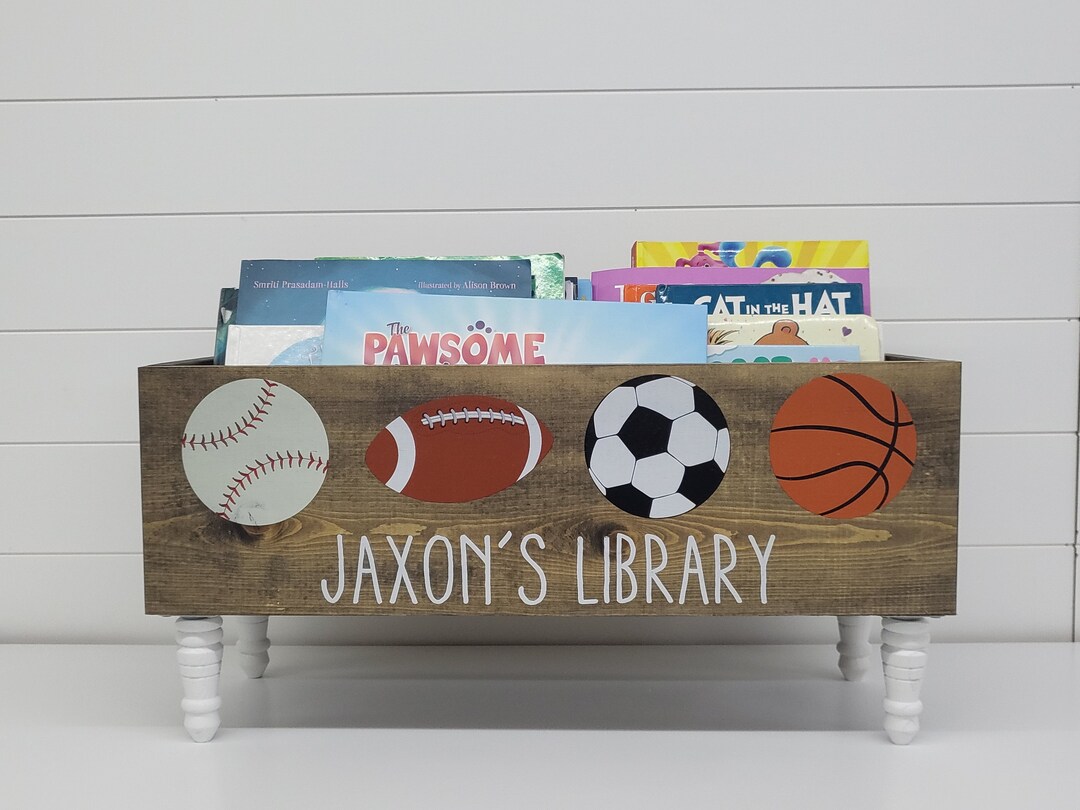 Personalized Children's Library Box, Book Box, Book Storage, Nursery ...