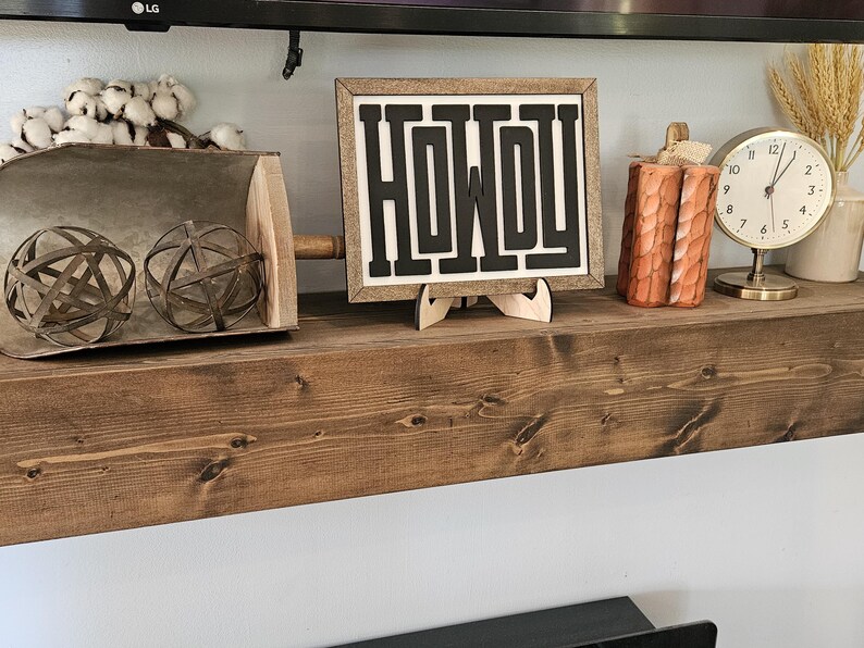 Howdy wood sign - Welcome wood sign - Western Decor - Western sign, Western Decor, Shelf sitting sign, Fall sign, Tiered tray signs image 18