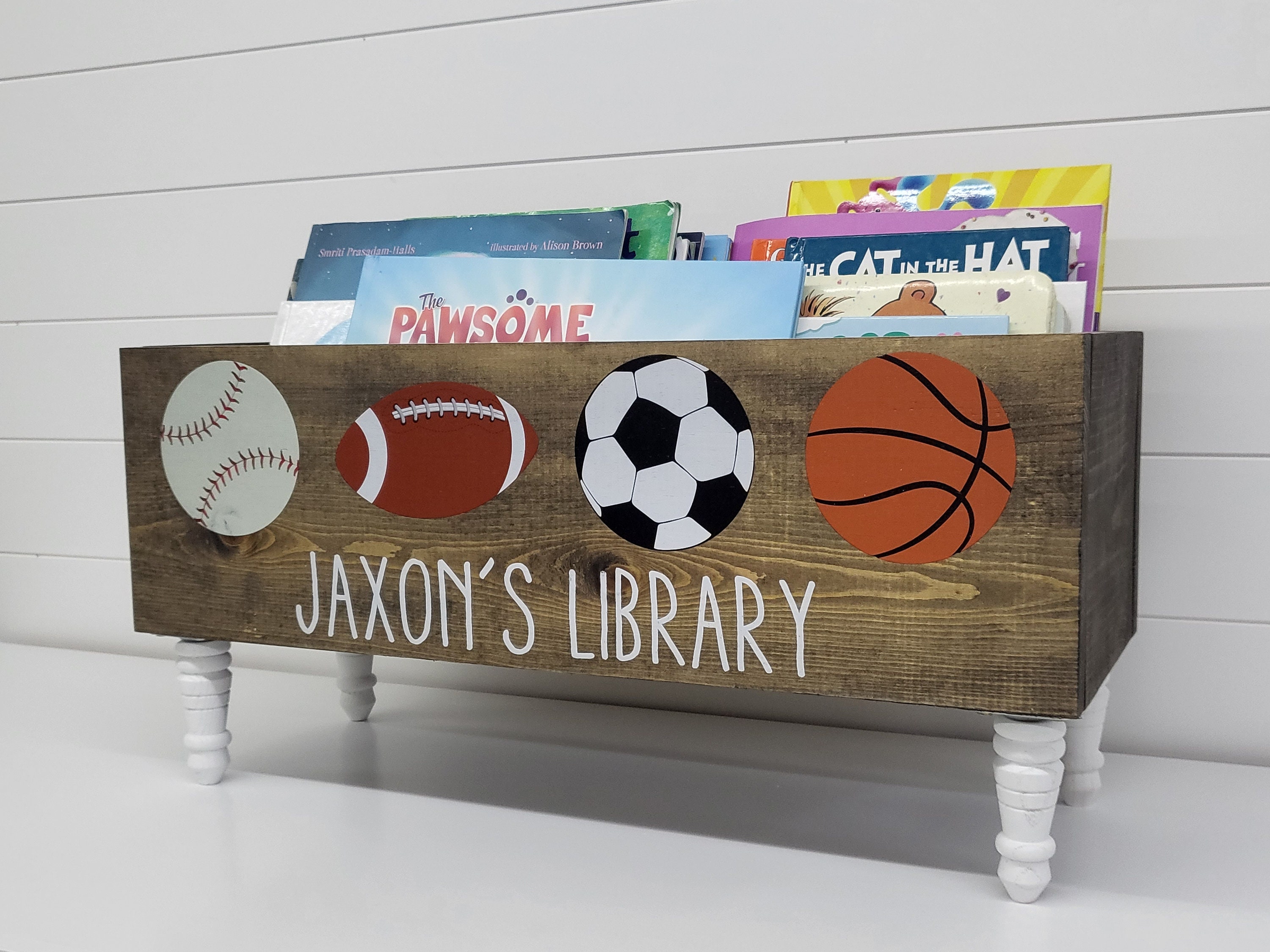Personalized Children's Library Box, Book Box, Book Storage, Nursery ...