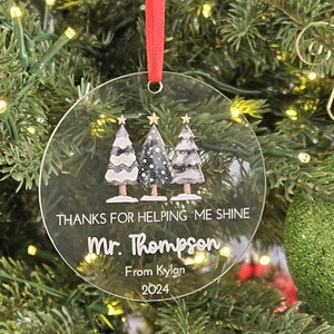 Teacher name Christmas ornament, Teacher gift, Gifts for teachers, Christmas ornament, Teacher gift idea, Acrylic ornament