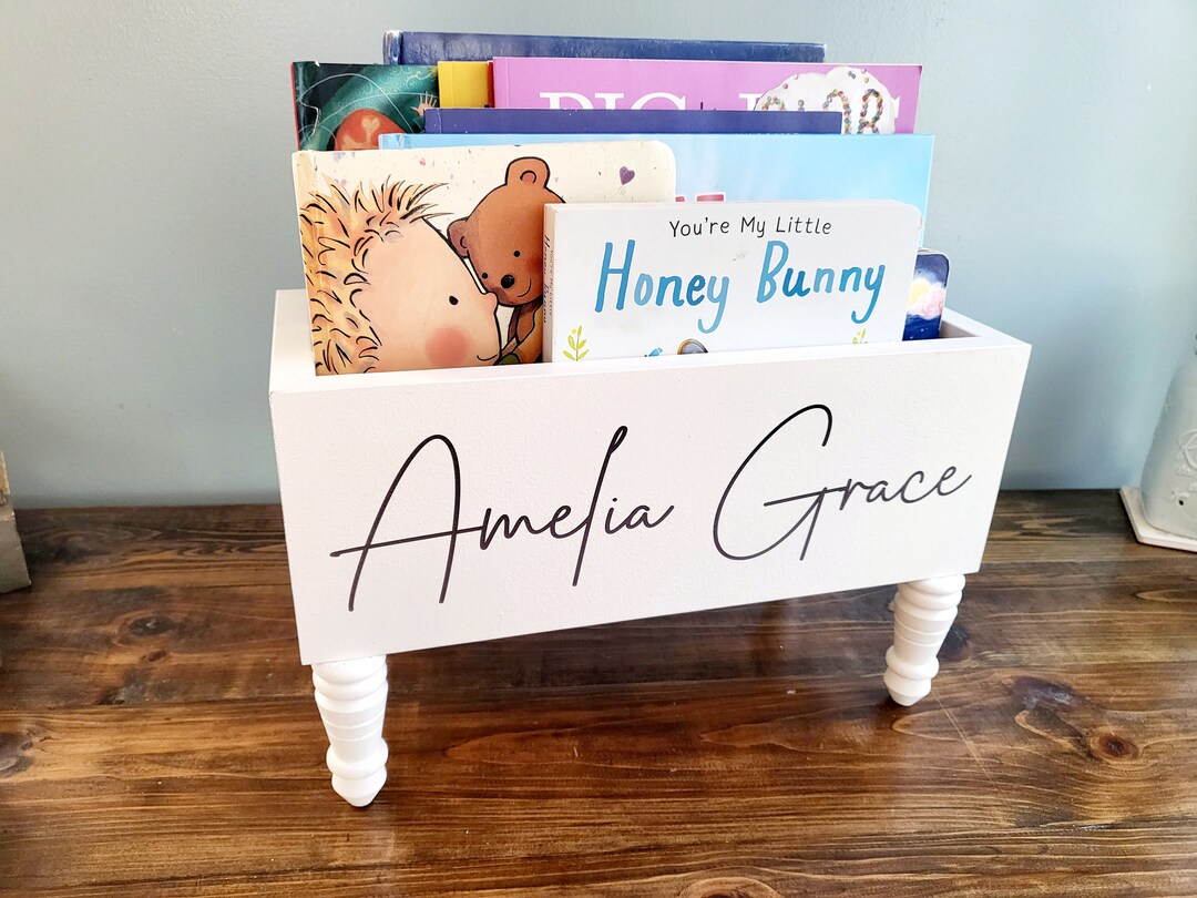 Personalized Book Storage Box Baby Shower Gift Book Box Book Storage Gift for Baby Book Caddy