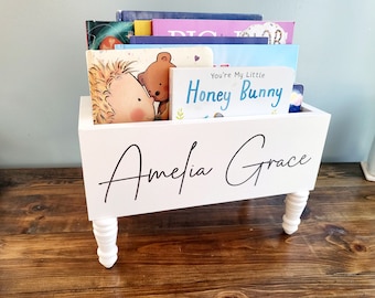 Personalized Book storage Box - Baby Shower Gift - Book Box - Book Storage - Gift for Baby - Book caddy - Kids room storage