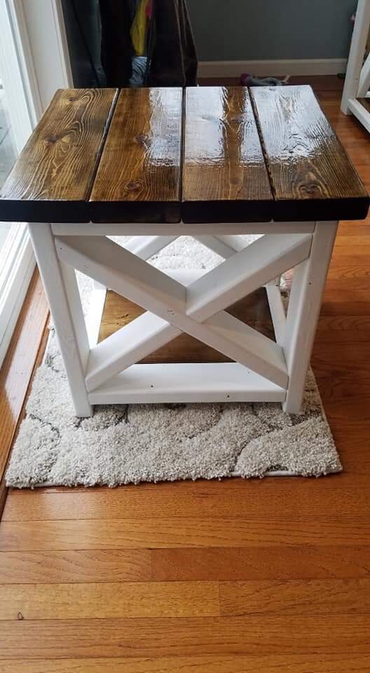 Rustic Farmhouse End Table XFrame End Table Farmhouse Etsy