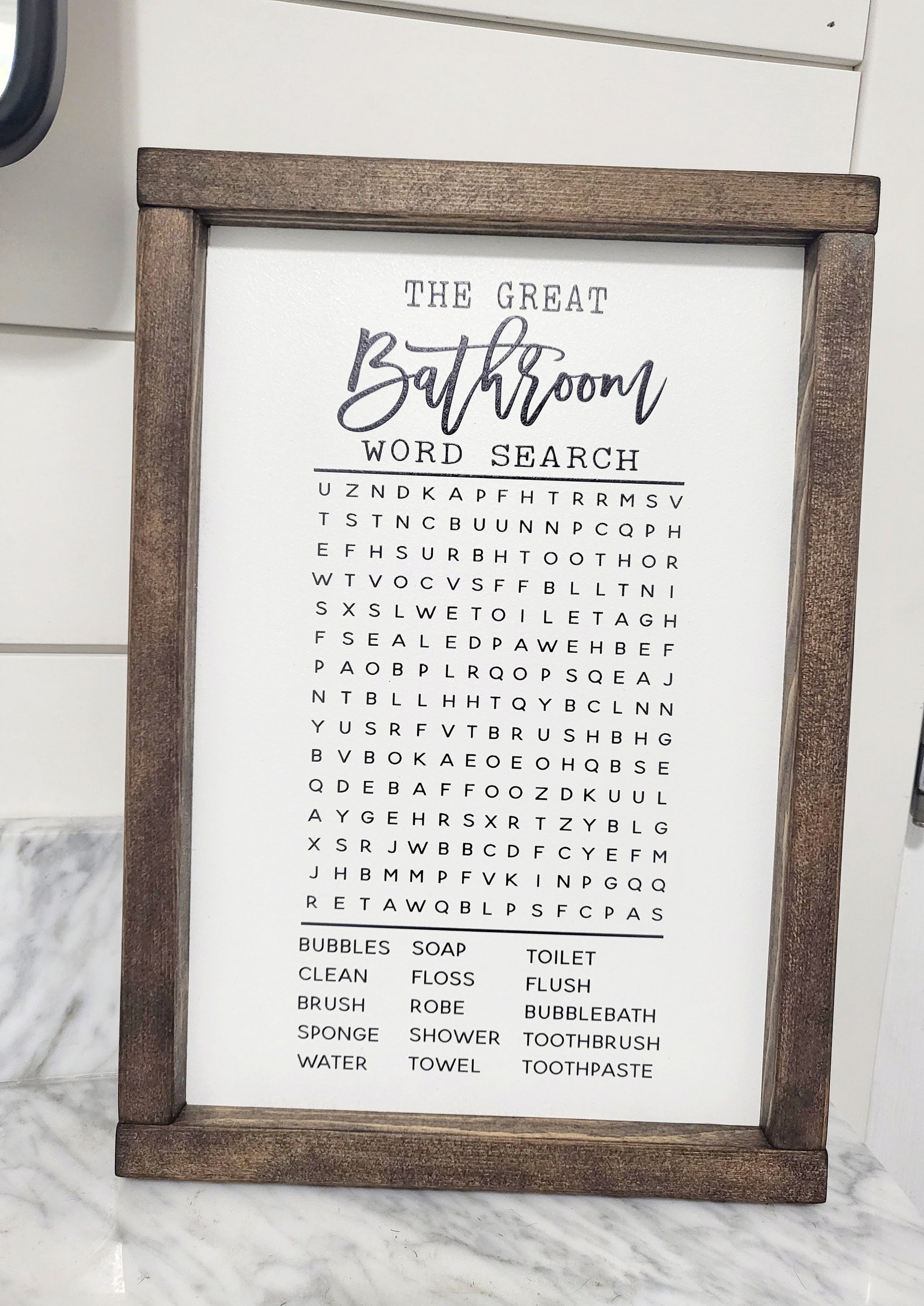 Bathroom Word Search Sign Funny Bathroom Sign Bathroom - Etsy
