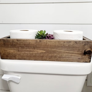 Rustic Toilet Paper Holder - Farmhouse Bathroom Decor - Wooden Box - Bathroom Storage - Floating Shelves