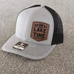 On Lake Time Trucker Hat, Lake Life Hat, Dad Gift, Lake Girl Hat, Lake Hat,  Patch Hat, Boating hat, Boat Hat