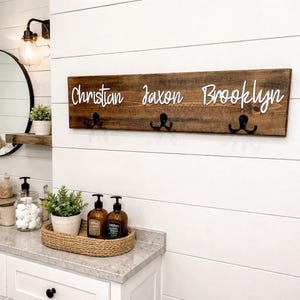 3D Farm Bathroom Decor for kids towels, Wood Bathroom sign, Back Pack Hooks, Kids Name Sign, Towel Holder, Towel Rack, Bathroom Hooks