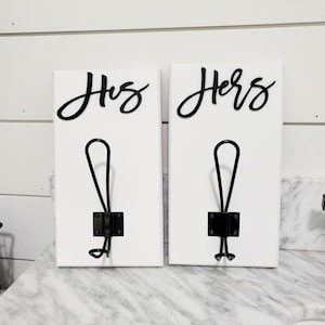 His Hers Towel Hook Etsy