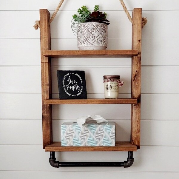 Rustic Ladder Shelf Etsy
