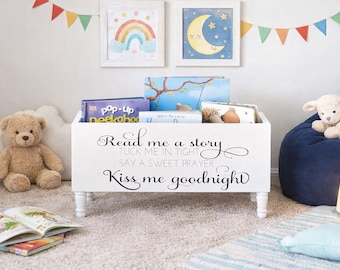 Read me a story, tuck me in tight Book Bin - Book Storage - Books - Toy Storage - Bookcase - Nursery Decor - Baby Shower Gift - Birthday