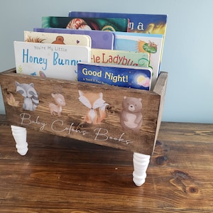 Personalized Woodland Book Library Box- Book Box - Book Storage - Kids ...