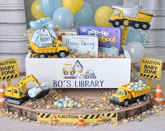 Personalized Book Library box- Book Box - Book Storage - Kids books - Book caddy - Kids room storage