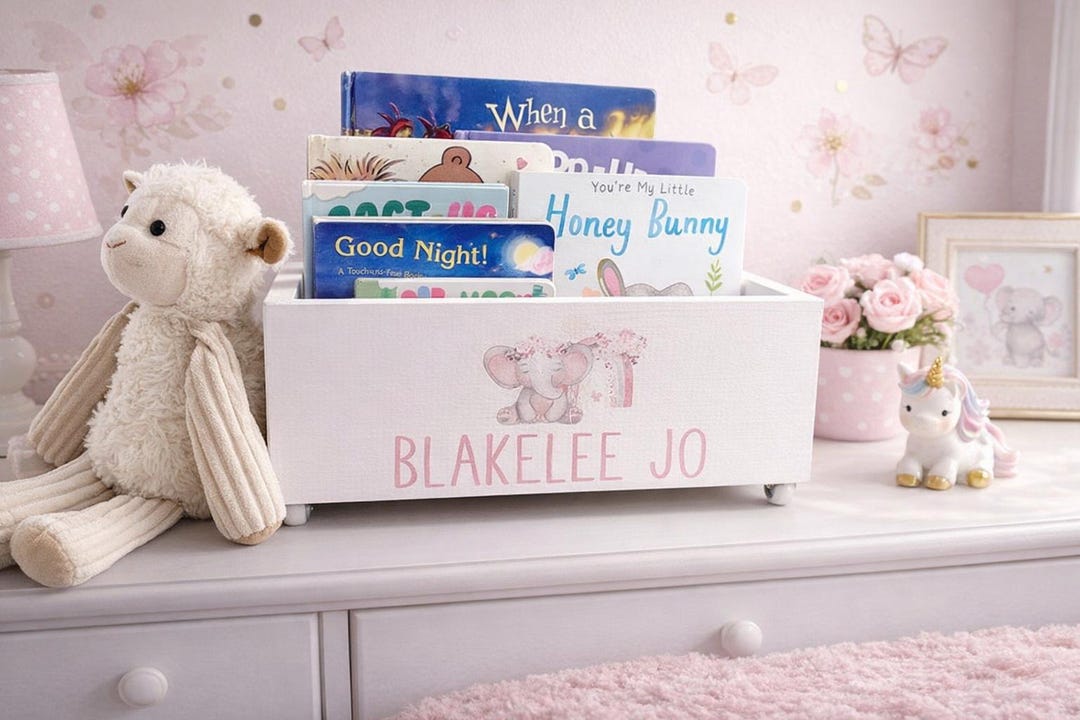 Kids Library Box, Baby Book Box, Book Storage, Nursery Storage, Baby ...