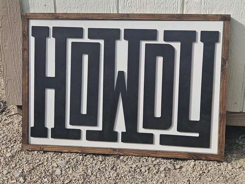 Howdy wood sign - Welcome wood sign - Western Decor - Western sign, Western Decor, Shelf sitting sign, Fall sign, Tiered tray signs image 13