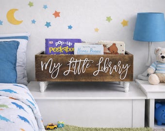 3D Personalized book box - Book Storage - Kids books - Book caddy - Kids room storage - Bookcase - Playroom Storage- Baby Shower Gift
