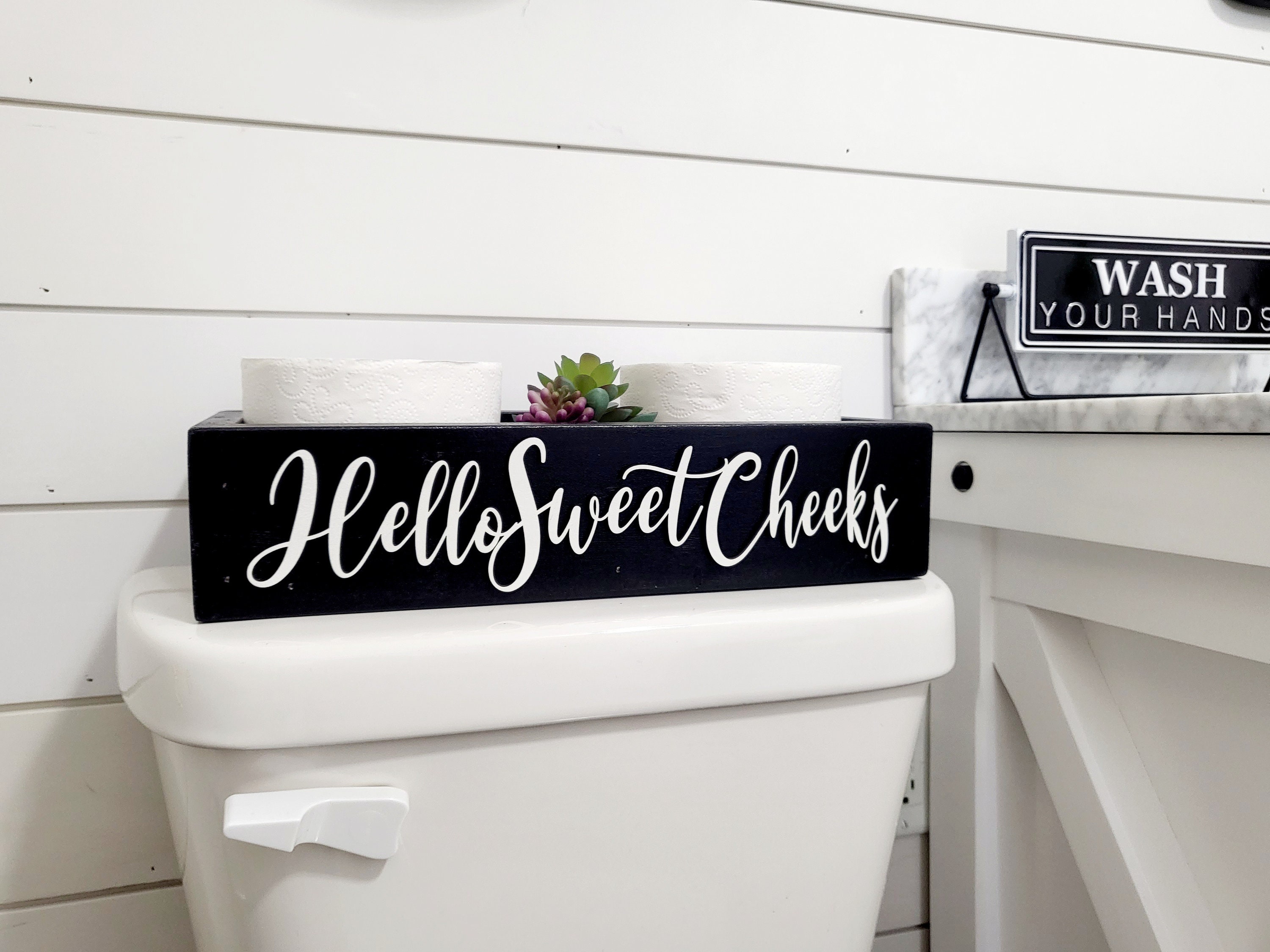 3d Hello Sweet Cheeks Box Toilet Box Bathroom Storage Etsy