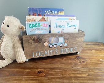 Personalized Book Bin - Book Storage - Books - Toy Storage - Bookcase - Nursery Decor - Baby Shower Gift - Kids gift