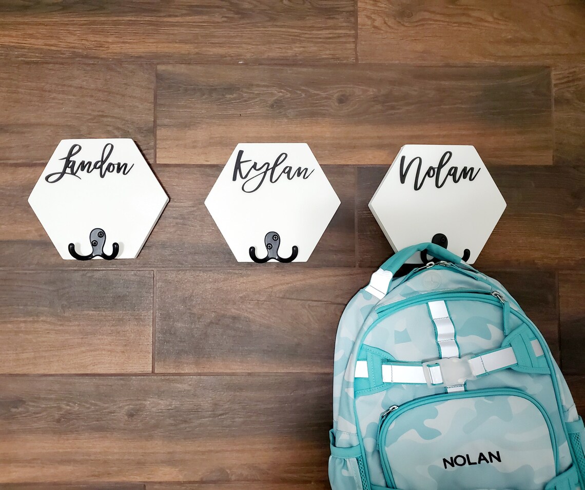3D Hexagon Personalized Towel Rack Kids Towel Rack Bathroom - Etsy