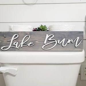 Porta carta igienica 3D Lake Bum - Decorazione bagno cabina - Scatola in legno - Scatola portaoggetti per bagno - Scatola per carta igienica - Decorazione Lakehouse
