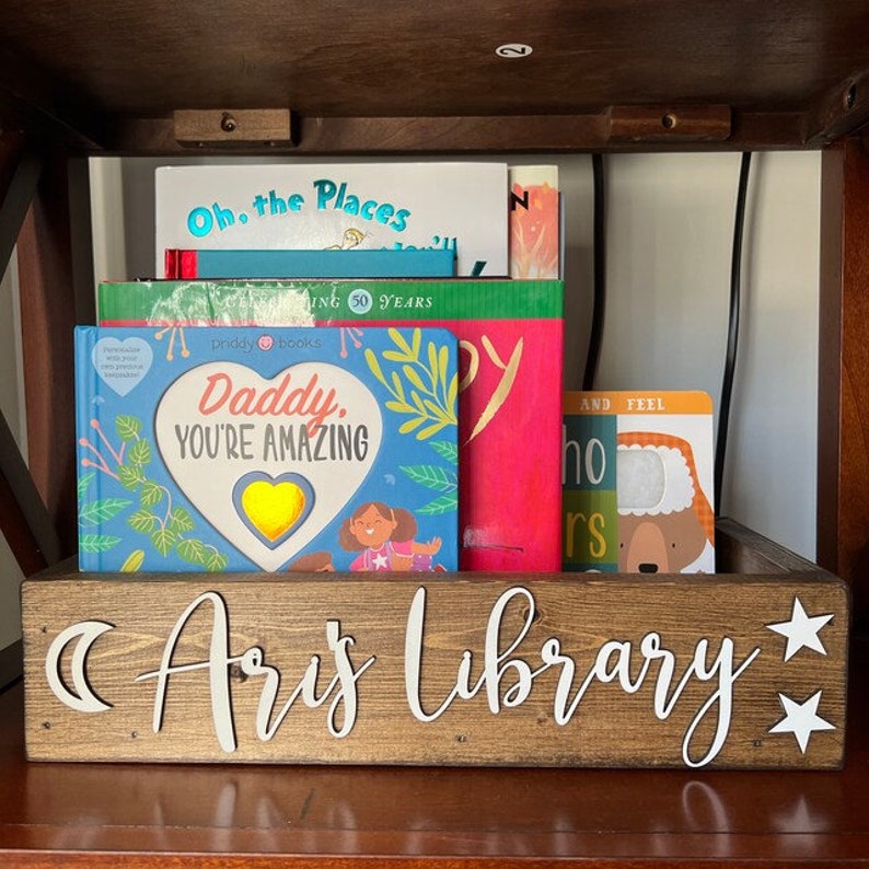 Personalized 3d Book Library Box Book Box Book Storage Etsy