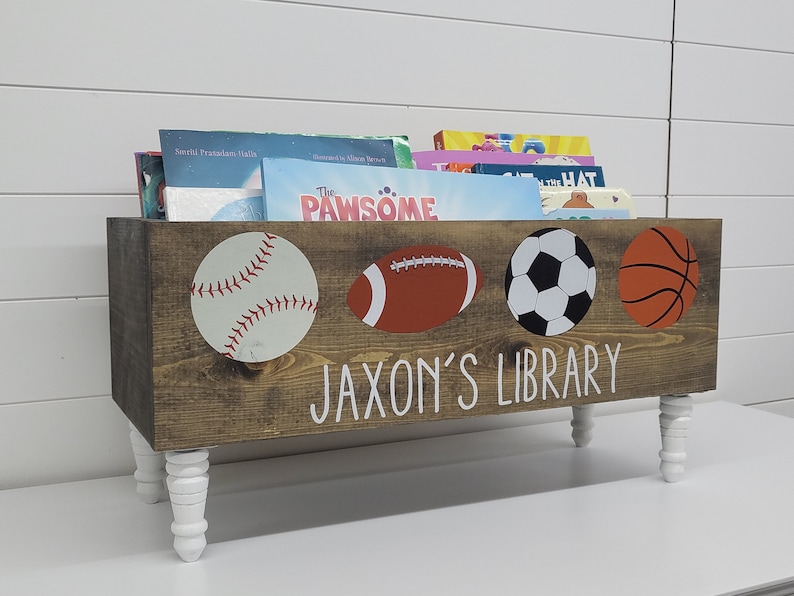 Personalized Children's Library Box, Book Box, Book Storage, Nursery ...