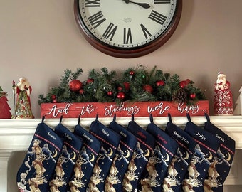 3D And the stockings were hung Stocking Holder Box, Mantel decor, Fireplace Decor, Personalized Stocking holder, Family Stockings