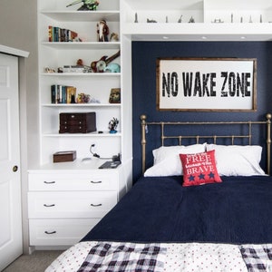 No Wake Zone Sign | Sign Above Bed For Lake House | Nursery Decor | Lake Wall Art