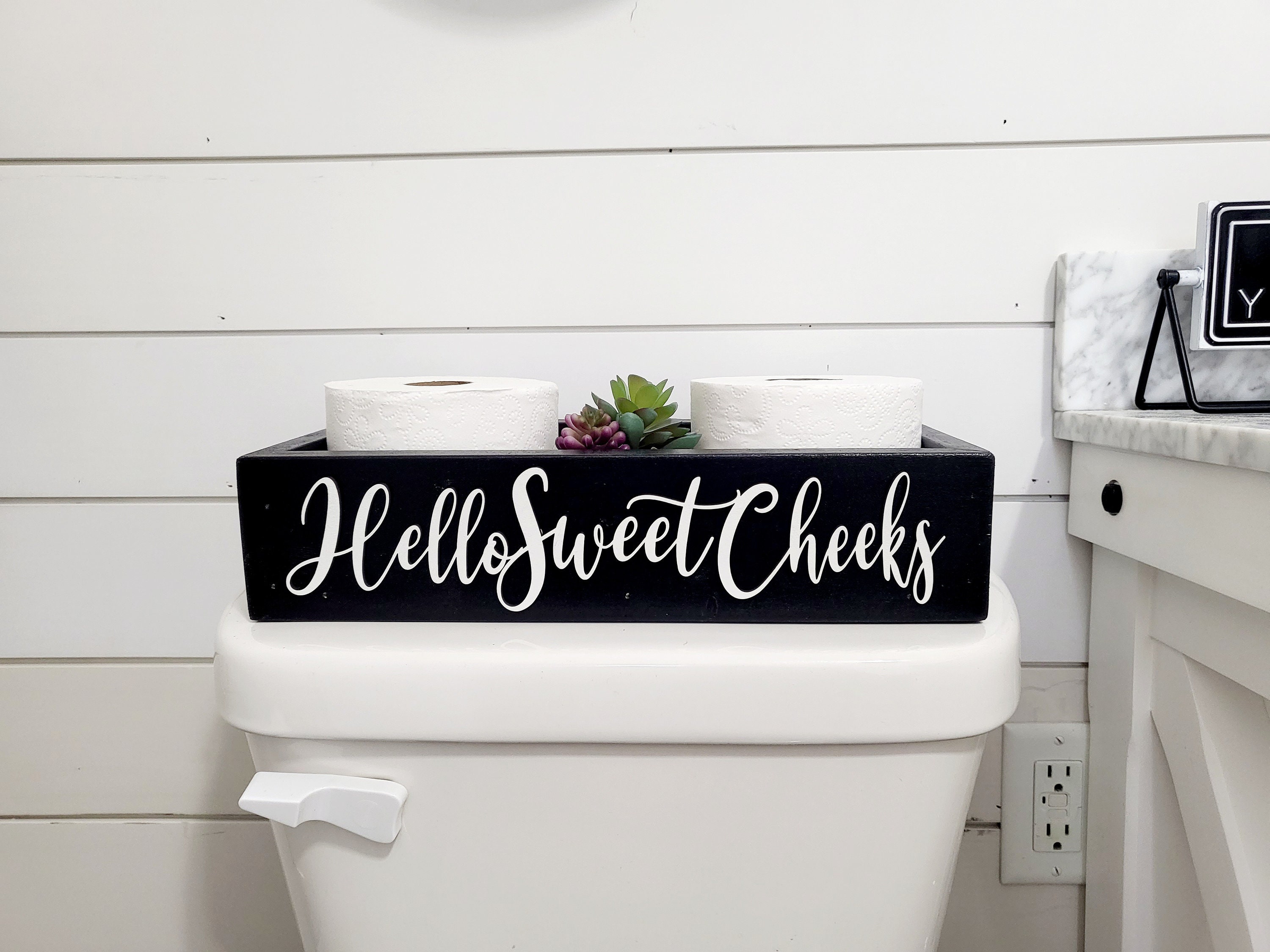 3d Hello Sweet Cheeks Box Toilet Box Bathroom Storage Etsy