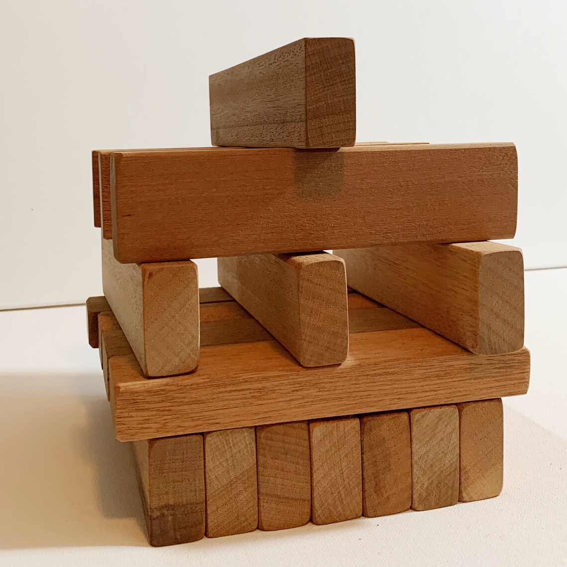 36 XLarge Natural Handmade Mahogany Wood Building Blocks Etsy