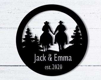 Western Couples Monogram, Personalized Western Wedding Gifts, Western Couples Gift,