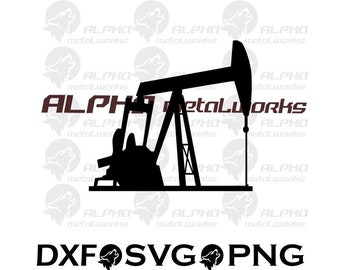 Archivo de corte de Pumpjack, SVG de campo petrolífero, archivo de corte de campo petrolífero