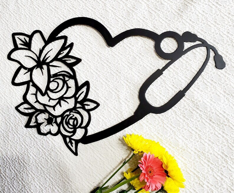 Stethoscope Wall Hanging Stethoscope Decor Metal Wall Art Etsy