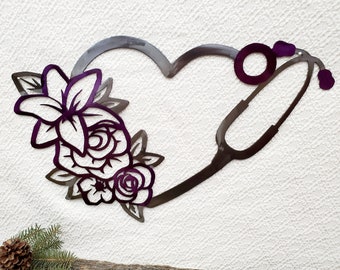 Stethoscoop wanddecoratie, stethoscoopdecor, metalen muurkunst