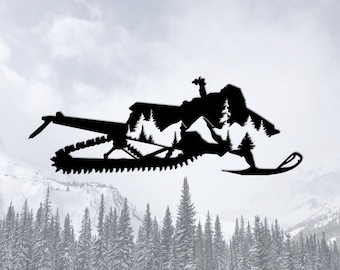 Arte de pared metálico para motos de nieve, letrero metálico para motos de nieve, letrero para Ski-Doo Mancave, letrero para motos de nieve Polaris