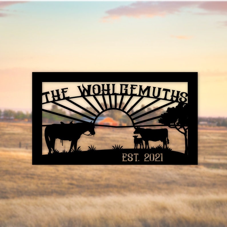 Western Last Name Sign, Name Sign for Ranch, Personalized Western ...