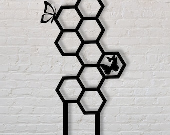 Honeycomb Plant Trellis, butterfly plant trellis, metal plant support, 24 inch