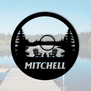 Personalized Family Name Sign, Personalized Name Sign For Cabin, Lake House Monogram, Personalized Metal Sign for lake house or cabin