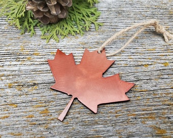 Christmas Tree Ornament, Maple leaf tree ornament, Canadian Christmas decor, red tree decorations