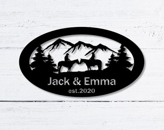 Western Couples Monogram, Personalized Western Wedding Gifts, Western Couples Gift,